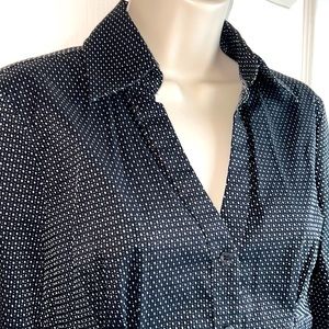 Express Polka Dot Button Down Blouse